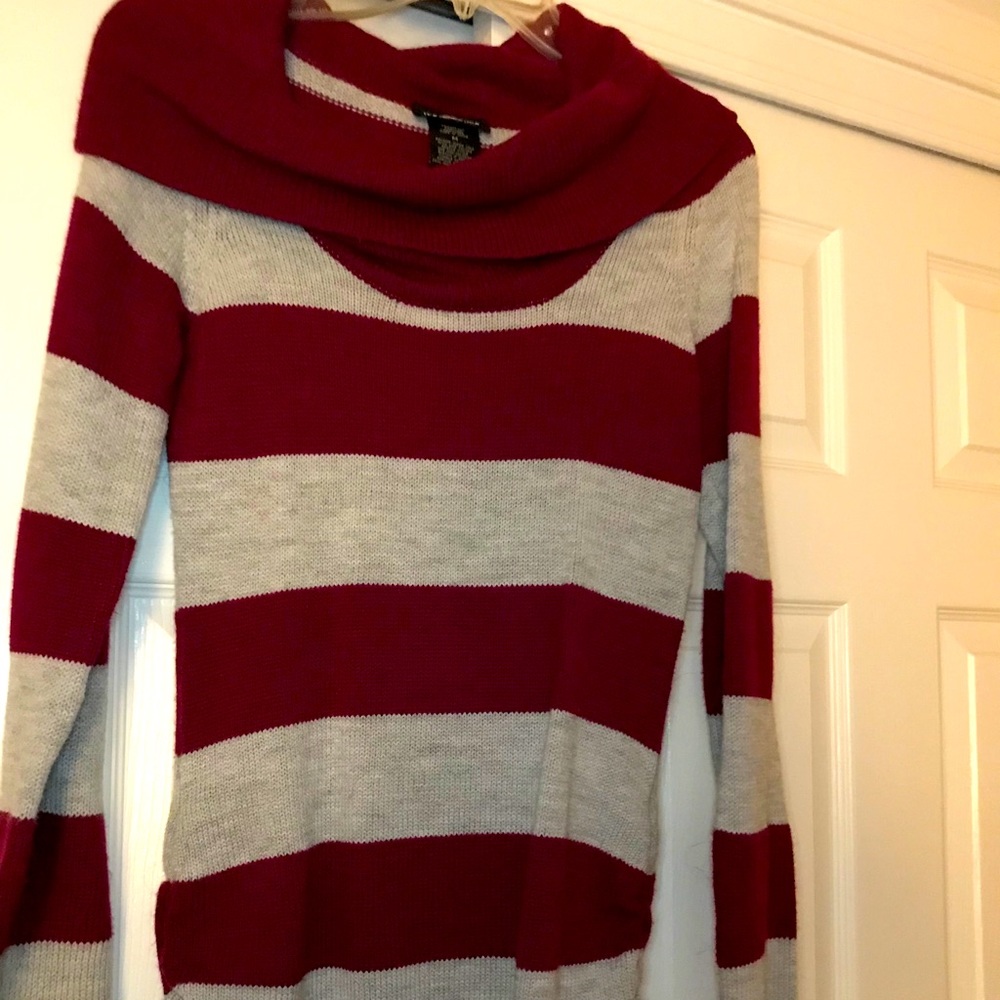 Red and gray sweater